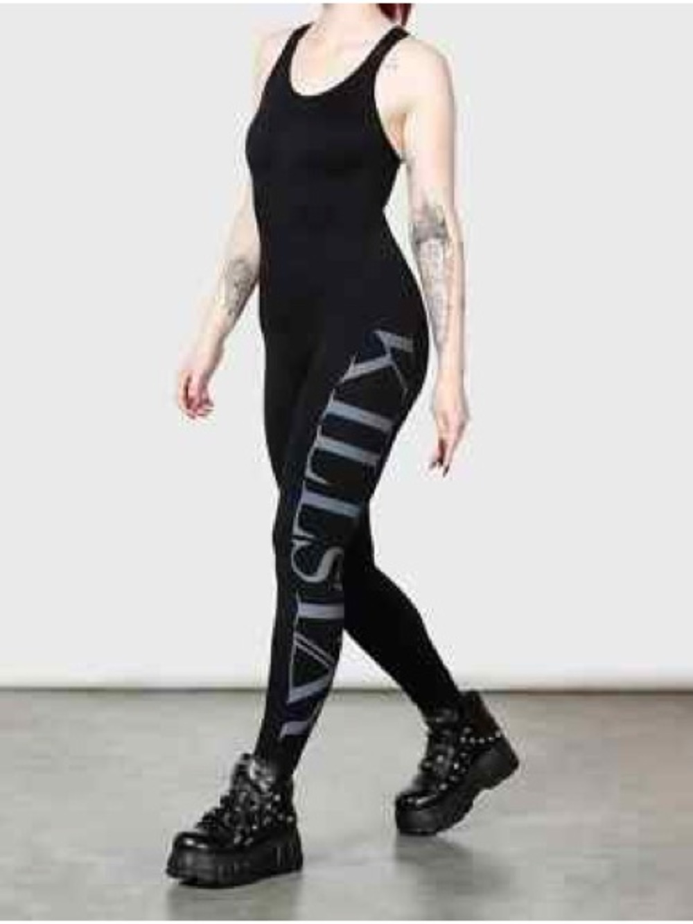 Killstar Black Jumpsuit with Side Logo XS/S - Picture 3 of 5